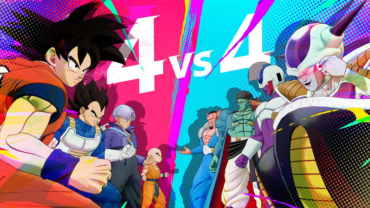 4vs4チーム対戦の様子
